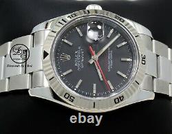Rolex Datejust 116264 Turn-O-Graph 18K White Gold Bezel Black Dial FULLY SERVICE