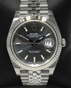 Rolex Datejust 126334 41mm Jubilee Rhodium Dial 18K White Gold Bezel Watch NEW