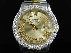 Rolex Datejust 2 Tone 18k Gold 36MM Stainless Steel Jubilee Diamond Watch 5.6 Ct