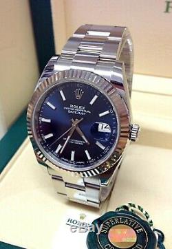 Rolex Datejust 41 126334 Blue Baton Dial Oyster Bracelet BOX AND PAPERWORK 2018