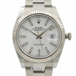 Rolex Datejust 41 Steel Gold White Sticks Dial Automatic Mens Watch 126334