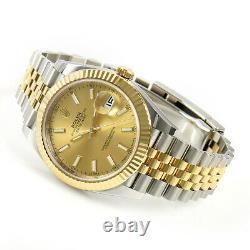 Rolex Datejust 41mm 126333 Steel Yellow Gold Jubilee Champagne Index Dial Watch