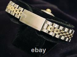 Rolex Datejust Ladies 2Tone 14K Gold & Stainless Steel Watch Silver Diamond 6917