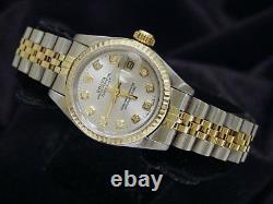 Rolex Datejust Ladies Yellow Gold Stainless Steel Watch Silver Diamond 69173