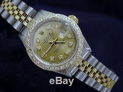 Rolex Datejust Lady 2Tone Yellow Gold & Steel Watch with Diamond Dial & Bezel