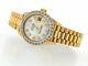 Rolex Datejust Lady President 18K Yellow Gold Watch White MOP Dial Diamond Bezel