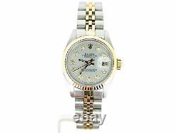 Rolex Datejust Lady Two-Tone Gold and Stainless Steel Watch Silver Diamond 6917