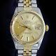 Rolex Datejust Mens 2Tone 18K Gold Stainless Steel Champagne Jubilee Band 16013