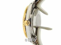 Rolex Datejust Mens 2Tone 18k Gold & Steel Thunderbird Turn-O-Graph White 16263