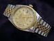 Rolex Datejust Mens 2Tone Gold & Stainless Steel Champagne Diamond 16013