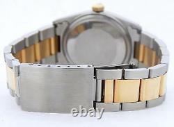 Rolex Datejust Mens 2Tone Gold & Stainless Steel with Black Diamond Dial 1601