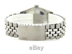 Rolex Datejust Mens Stainless Steel & 18K White Gold Black Watch Jubilee 1601