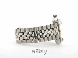 Rolex Datejust Mens Stainless Steel 18K White Gold Black Watch Jubilee Band 1601