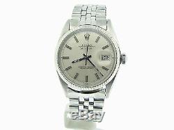 Rolex Datejust Mens Stainless Steel & 18K White Gold Silver with Jubilee Band 1601