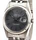 Rolex Datejust Mens Stainless Steel 18K White Gold Watch Slate Tapestry 16014