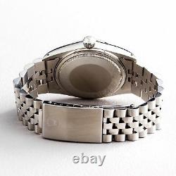 Rolex Datejust Mens Stainless Steel 18K White Gold Watch Slate Tapestry 16014