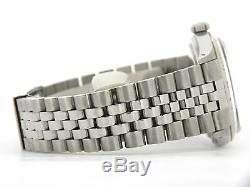 Rolex Datejust Mens Stainless Steel 18K White Gold with Jubilee Band & Black Dial