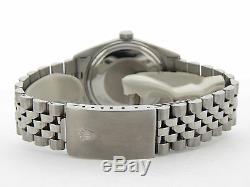 Rolex Datejust Mens Stainless Steel 18K White Gold with Jubilee Band & Black Dial