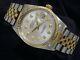 Rolex Datejust Mens Stainless Steel Yellow Gold Watch Silver Diamond Dial 16013