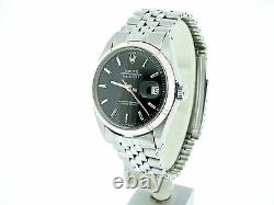 Rolex Datejust Stainless Steel/18K White Gold Watch Jubilee Band Black Dial 1601