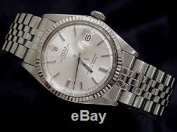 Rolex Datejust Stainless Steel 18K White Gold Watch Silver with Jubilee Band 1601