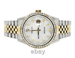 Rolex Datejust Two Tone 18k Gold 36MM Steel Jubilee 16013 Diamond Watch 3.5 Ct