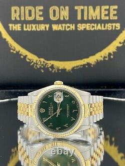 Rolex Datejust in Stainless Steel & 18ct Gold with Green Arabic Dial