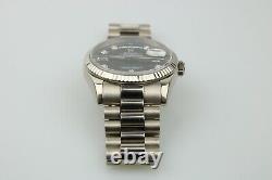 Rolex Day-Date 36 18k White Gold 118239 Black Diamond Dial 2008