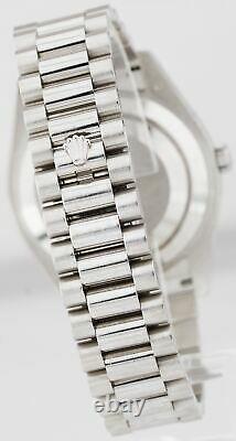 Rolex Day-Date II President 41mm Silver Diamond 18K White Gold Watch 218239 B+P
