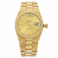 Rolex Day-Date Oysterquartz President 18K Gold Champagne Dial Mens Watch 19018