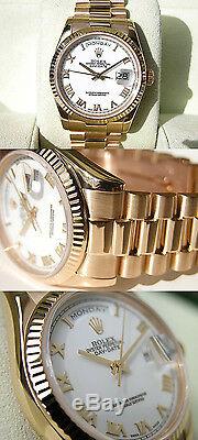 Rolex Day-Date President 118238 Yellow Gold 36mm White Roman Dial Watch