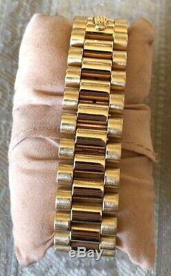 Rolex Day Date President 18K Yellow Gold White Roman Dial Diamond Bezel 18038