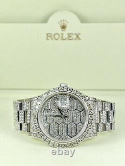 Rolex Day-Date President Custom 18k White Gold 36mm 15ct Iced Out Ref 18039