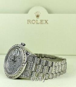 Rolex Day-Date President Custom 18k White Gold 36mm 15ct Iced Out Ref 18039