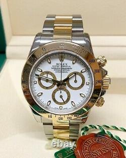 Rolex Daytona Bi Colour 116523 White Dial 40mm With Papers SERVICED BY ROLEX