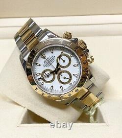 Rolex Daytona Bi Colour 116523 White Dial 40mm With Papers SERVICED BY ROLEX