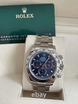 Rolex Daytona Men's Blue Dial Watch 116509 Brand New 2021 White Gold. Full Set