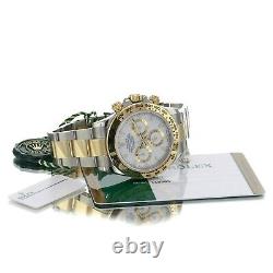 Rolex Daytona Mens Two-Tone Watch White Dial Oyster Band 116503 Box and Papers