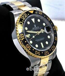 Rolex GMT-MASTER II 116713 Oyster 18K Yellow Gold /SS Ceramic Bezel Watch MINT