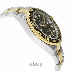 Rolex GMT-Master II Steel 18K Gold Black Dial Automatic Mens Watch 116713LN