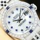 Rolex Ladies Datejust 69174 M. O. P. Sapphire Diamond 18k White Gold/ss Watch