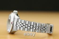Rolex Ladies Datejust Black Ruby Diamond 18k White Gold/ss Steel Watch