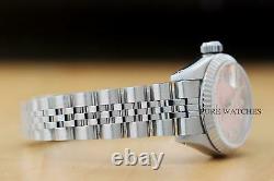 Rolex Ladies Datejust Pink Diamond 18k White Gold Stainless Steel Quickset Watch