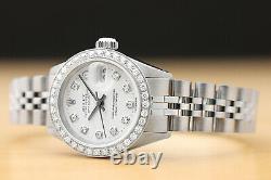 Rolex Ladies Datejust White Diamond 18k White Gold Stainless Steel Watch