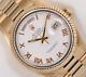 Rolex Men Day-Date 18038 President 18k Solid Yellow Gold Watch-White Roman Dial