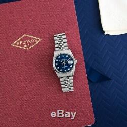 Rolex Men's Datejust White Gold & Steel 16234 Wristwatch Blue Diamond, Jubilee