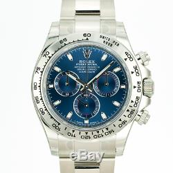 Rolex Men's Watch 40mm Cosmograph Daytona 116509 18K White Gold Blue Dial