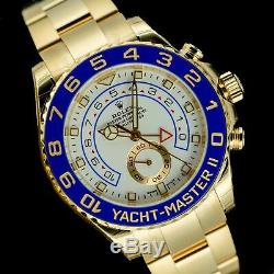 Rolex Men's Watch Yacht Master II 116688 18K Yellow Gold White Dial 44mm New