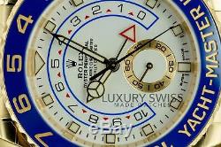 Rolex Men's Watch Yacht Master II 116688 18K Yellow Gold White Dial 44mm New