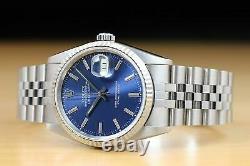 Rolex Mens Datejust 16234 Quickset 18k White Gold & Stainless Steel Watch